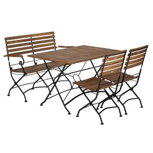 Gartenmöbel-Set 'Lindau' schwarz/teakfarben 4-teilig
