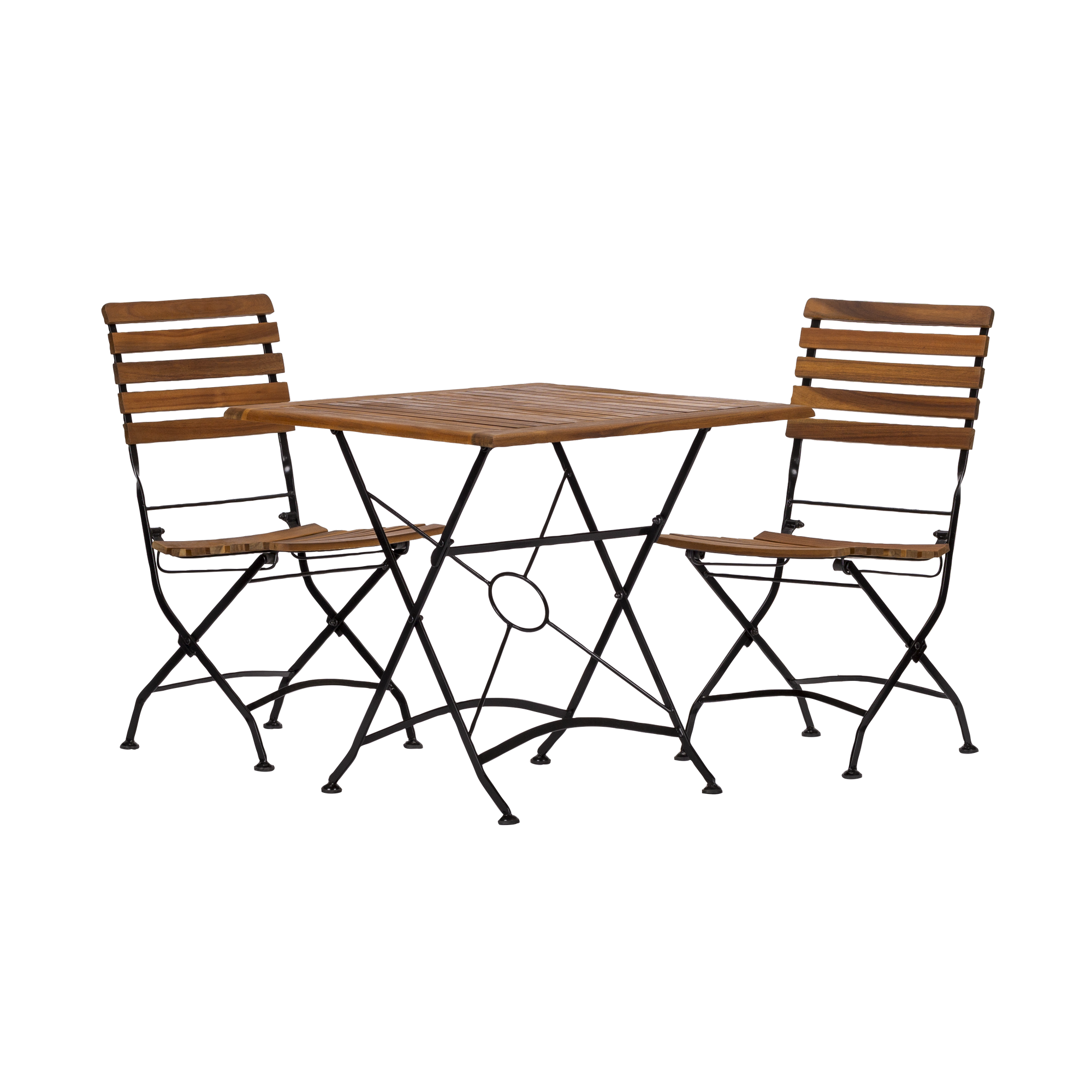 Gartenmöbel-Set 'Lindau' schwarz/teakfarben 3-teilig