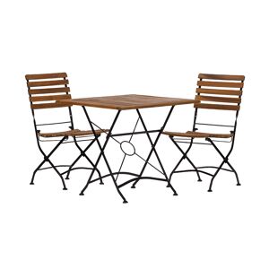 Gartenmöbel-Set 'Lindau' schwarz/teakfarben 3-teilig