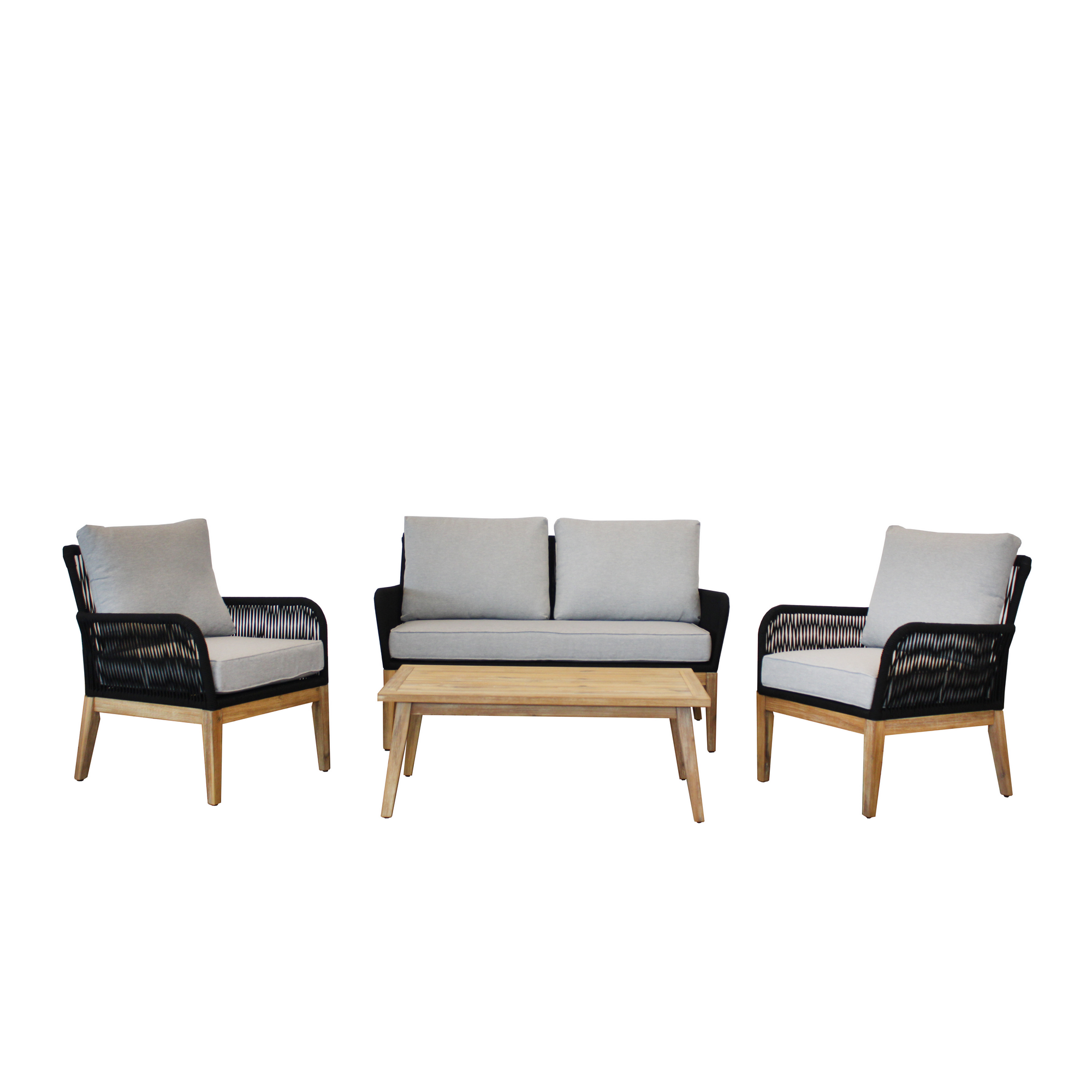 Lounge-Set 'Mykonos' anthrazit 4-teilig