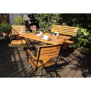 Gartenmöbel-Set 'Lindau' schwarz/teakfarben 4-teilig