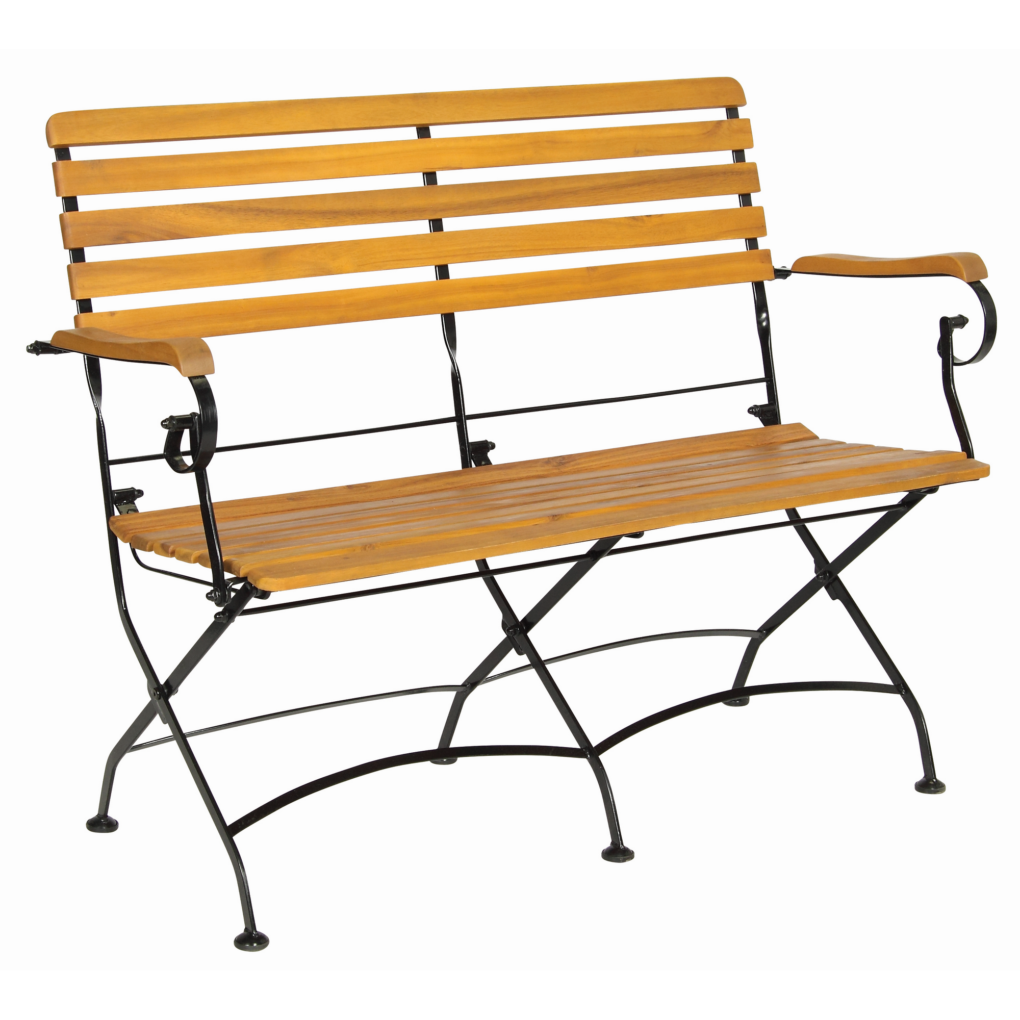 Gartenmöbel-Set 'Lindau' schwarz/teakfarben 4-teilig