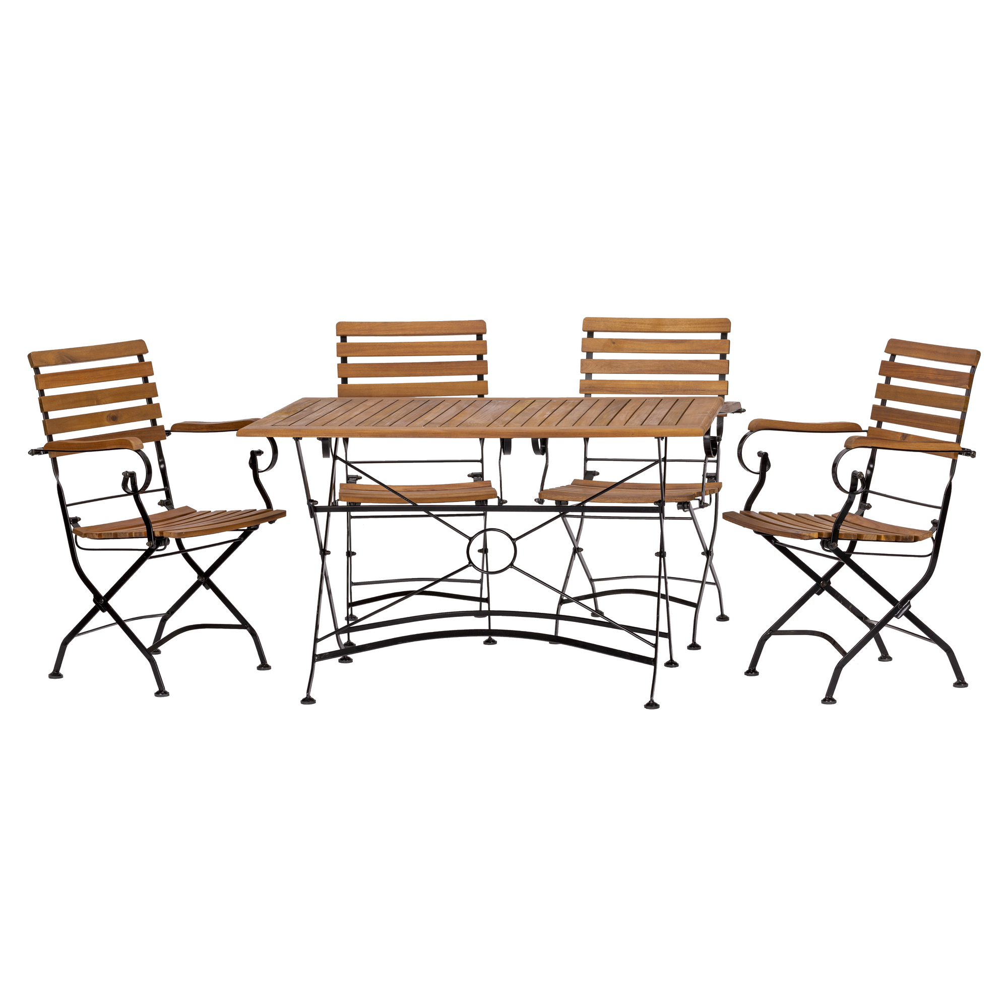 Gartenmöbel-Set 'Lindau' schwarz/teakfarben 5-teilig