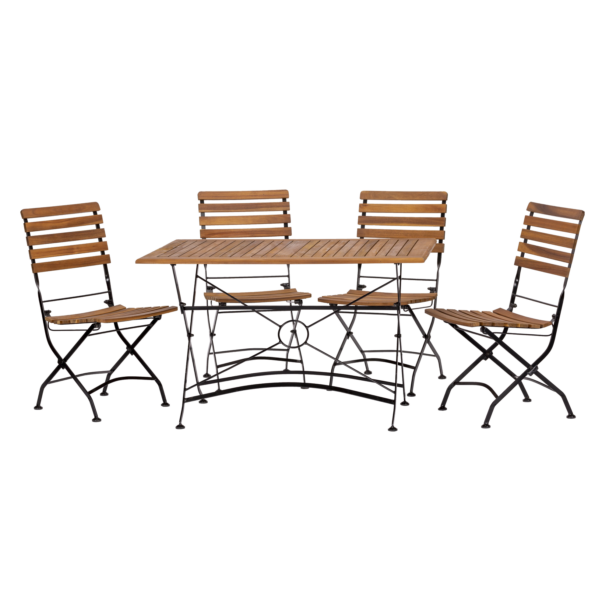 Gartenmöbel-Set 'Lindau' schwarz/teakfarben 5-teilig