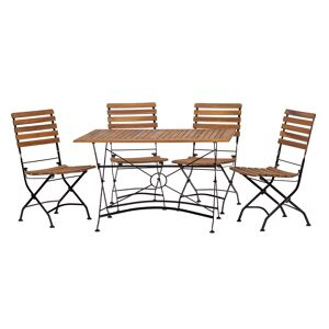 Gartenmöbel-Set 'Lindau' schwarz/teakfarben 5-teilig