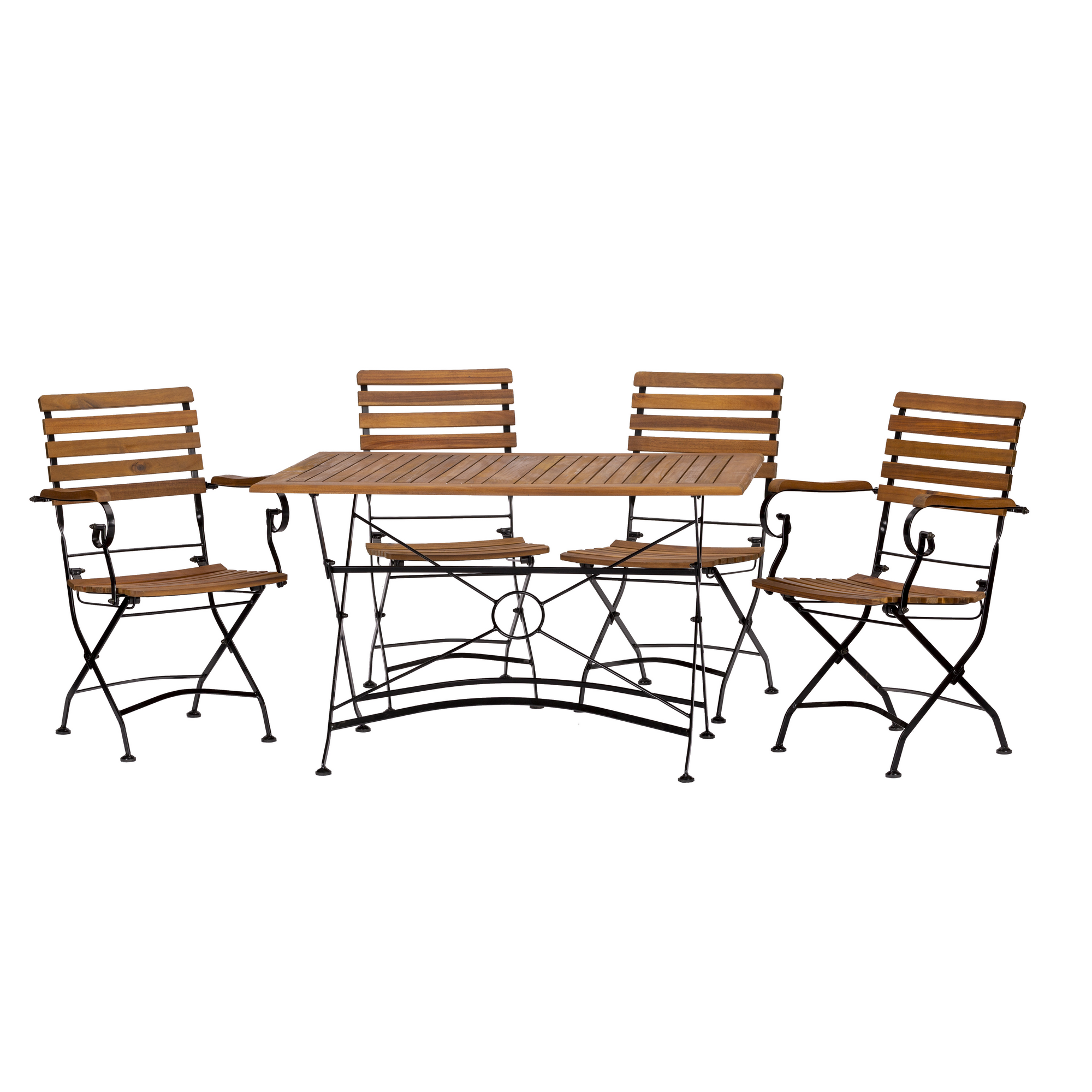 Gartenmöbel-Set 'Lindau' teakfarben/schwarz 80 x 75 x 120 cm