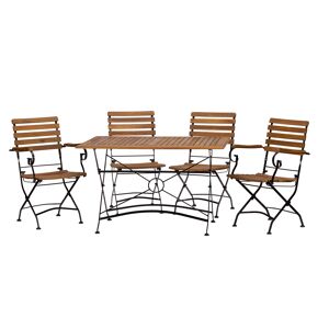 Gartenmöbel-Set 'Lindau' teakfarben/schwarz 80 x 75 x 120 cm