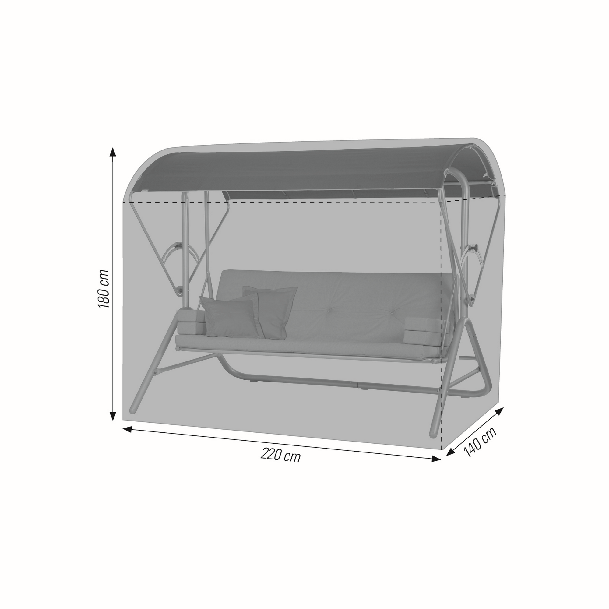 Abdeckung für Hollywoodschaukel 'Star' frostsicher & wasserabweisend 220 x 180 x 140 cm