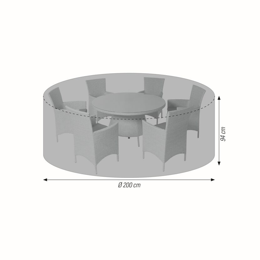 Abdeckung für Sitzgruppe wasserabweisend & frostsicher Ø 200 x 94 cm
