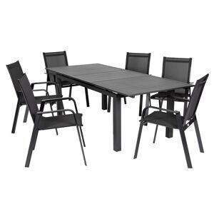 Gartenmöbel-Set anthrazit 7-teilig