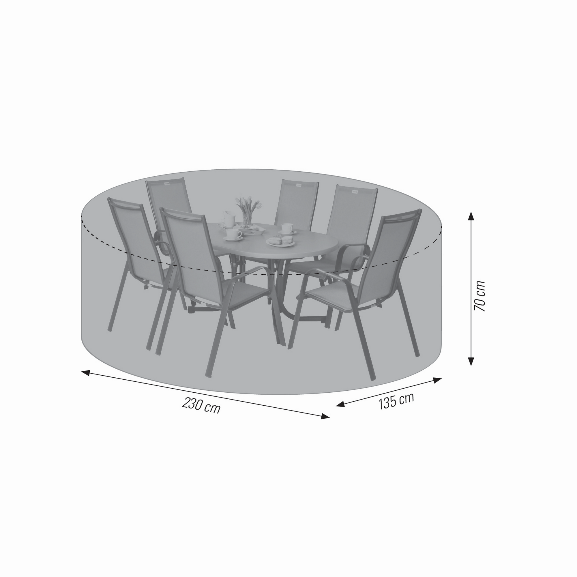 Abdeckung für Sitzgruppe wasserabweisend & frostsicher 230 x 135 x 70 cm