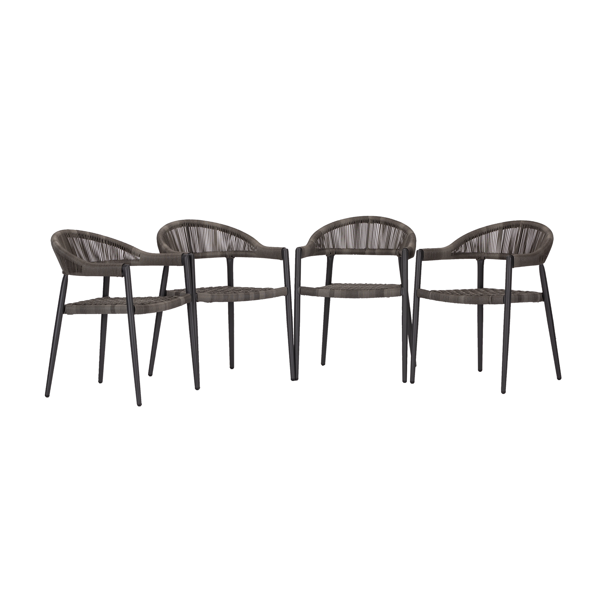 Gartensessel 'Brooklyn' anthrazit 4-teilig