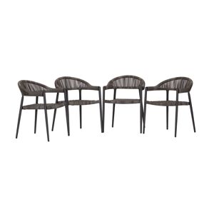 Gartensessel 'Brooklyn' anthrazit 4-teilig