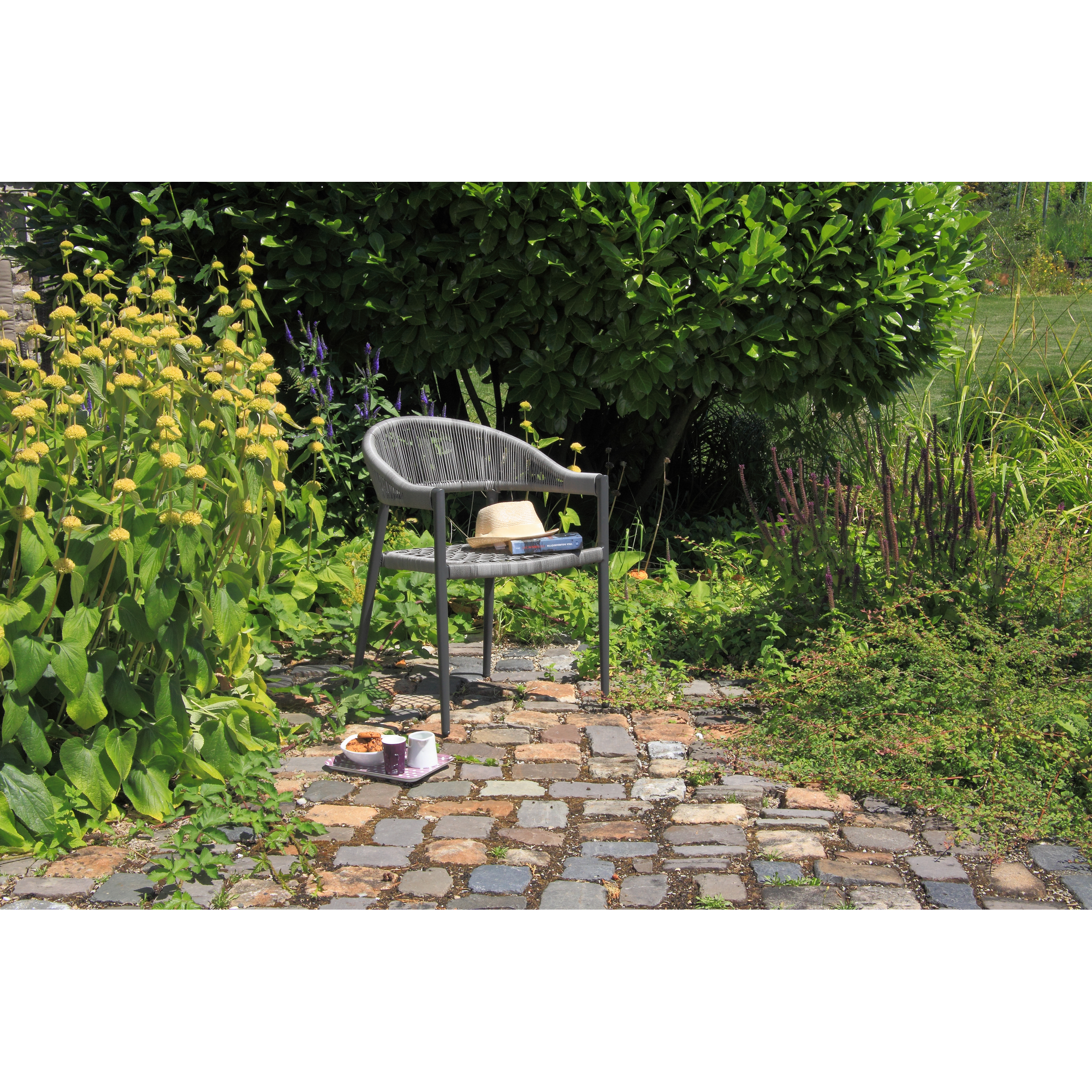 Gartensessel 'Brooklyn' anthrazit 4-teilig
