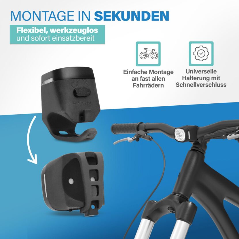 LED-Beleuchtungsset 'Square' Akku 40/20 Lux mit Halterung