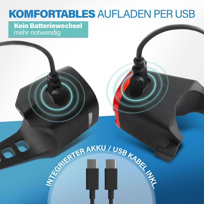 LED-Beleuchtungsset 'Square' Akku 40/20 Lux mit Halterung
