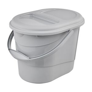 Bio-Kompostbehälter 'Elsa' mit Deckel oval eco stone grey 37 x 27,5 cm 13 l