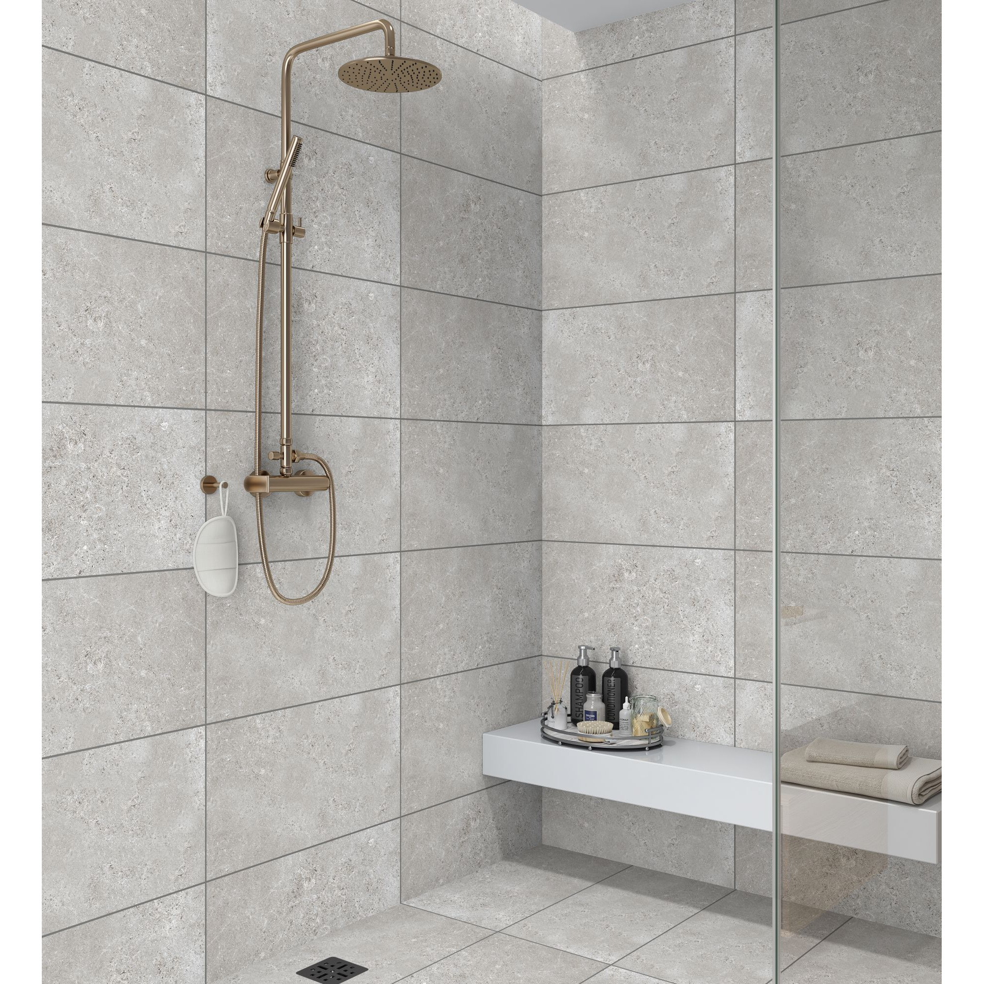 Bodenfliese 'Baredo' Feinsteinzeug grau 29,8 x 59,8 x 0,8 cm