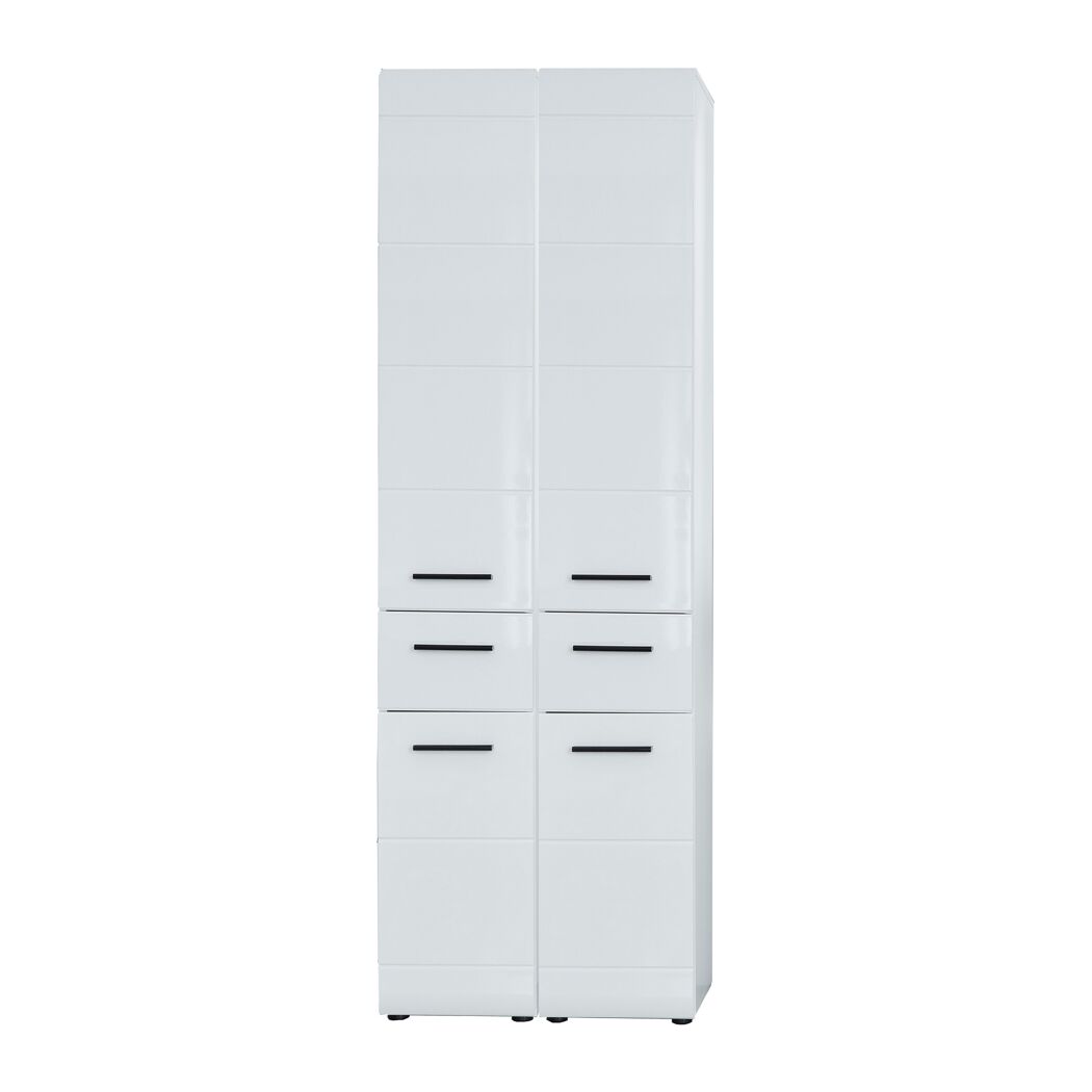 Hochschrank 'Gloss' weiß Hochglanz 60 x 182 x 31 cm