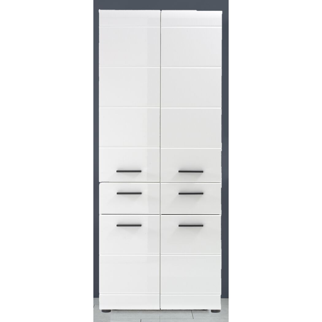 Hochschrank 'Gloss' weiß Hochglanz 60 x 182 x 31 cm