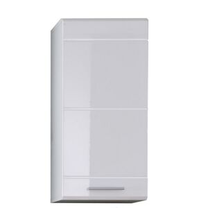 Hängeschrank 'Mezzo' weiß Hochglanz/Melinga Dark Oak 37 x 77 x 23 cm
