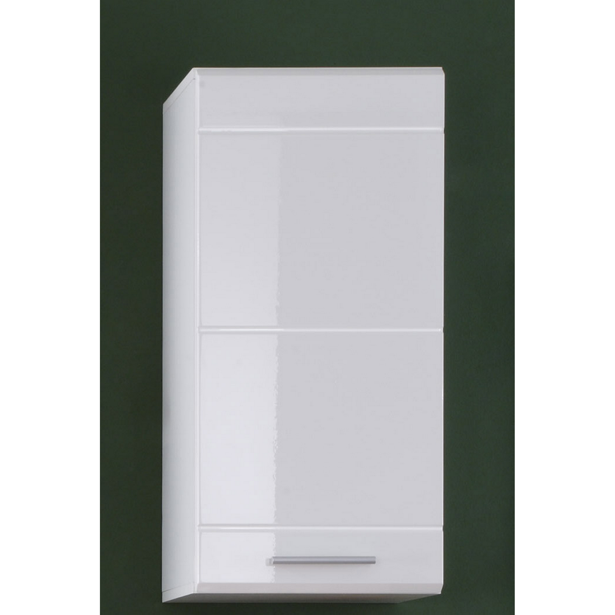 Hängeschrank 'Mezzo' weiß Hochglanz/Melinga Dark Oak 37 x 77 x 23 cm