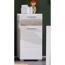 Standschrank 'Mezzo' weiß Hochglanz/Eiche Sägerau 37 x 79 x 31 cm