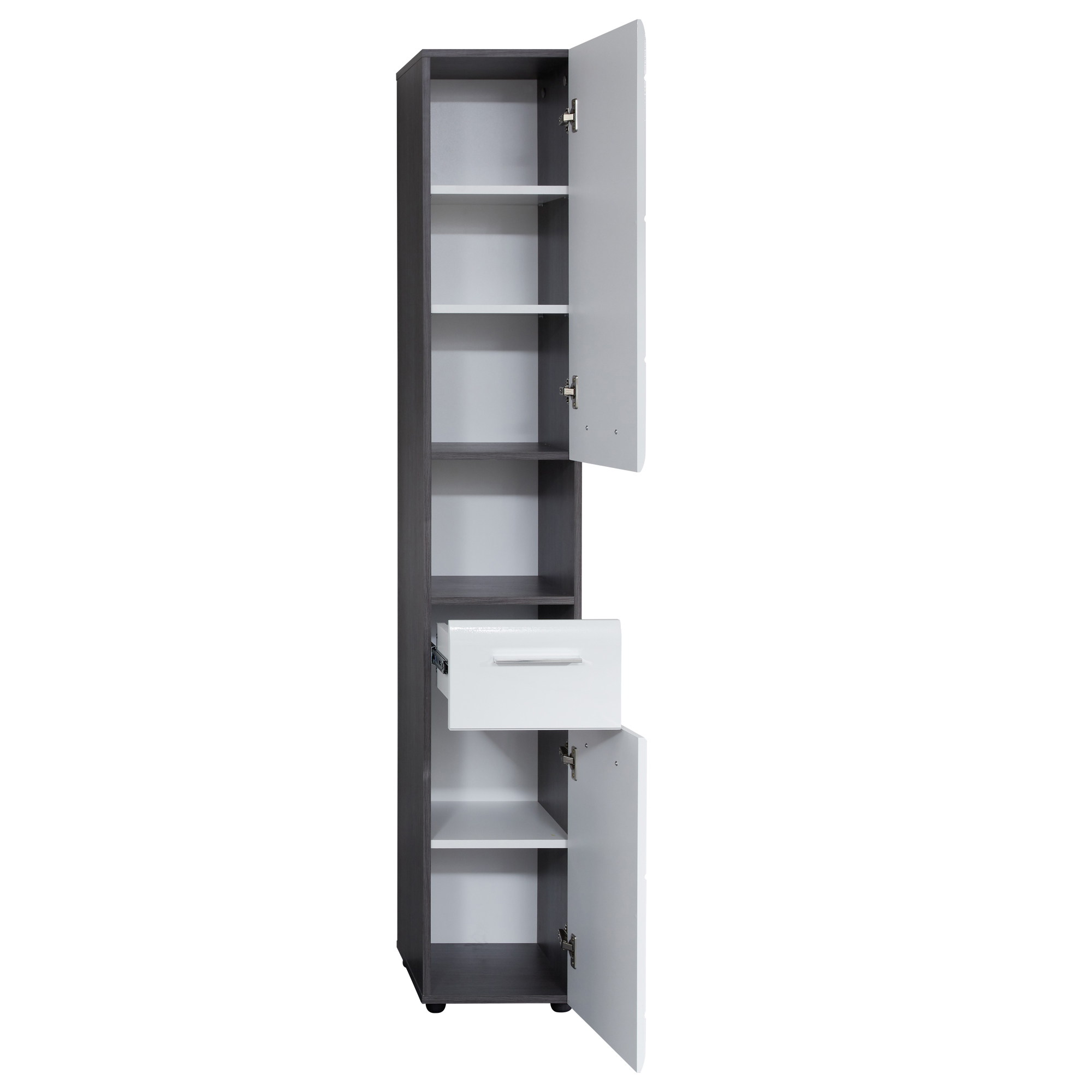 Hochschrank 'Skin' weiß Hochglanz 30 x 182 x 31 cm