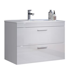 Waschbecken mit Unterschrank 'Devon' weiß Hochglanz 81 x 59 x 47 cm