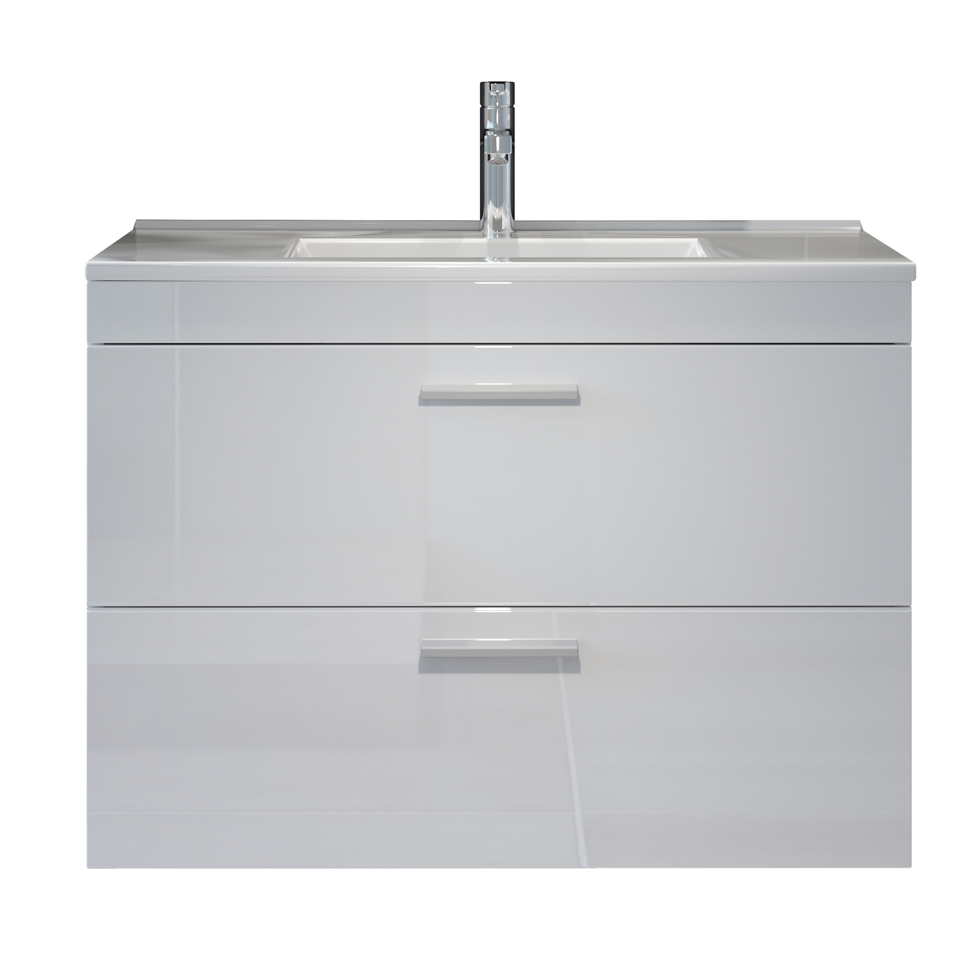 Waschbecken mit Unterschrank 'Devon' weiß Hochglanz 81 x 59 x 47 cm