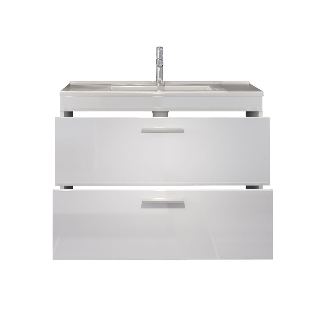 Waschbecken mit Unterschrank 'Devon' weiß Hochglanz 81 x 59 x 47 cm