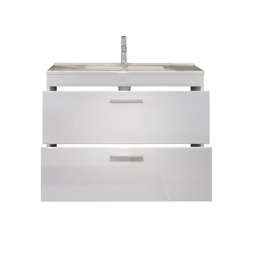 Waschbecken mit Unterschrank 'Devon' weiß Hochglanz 81 x 59 x 47 cm