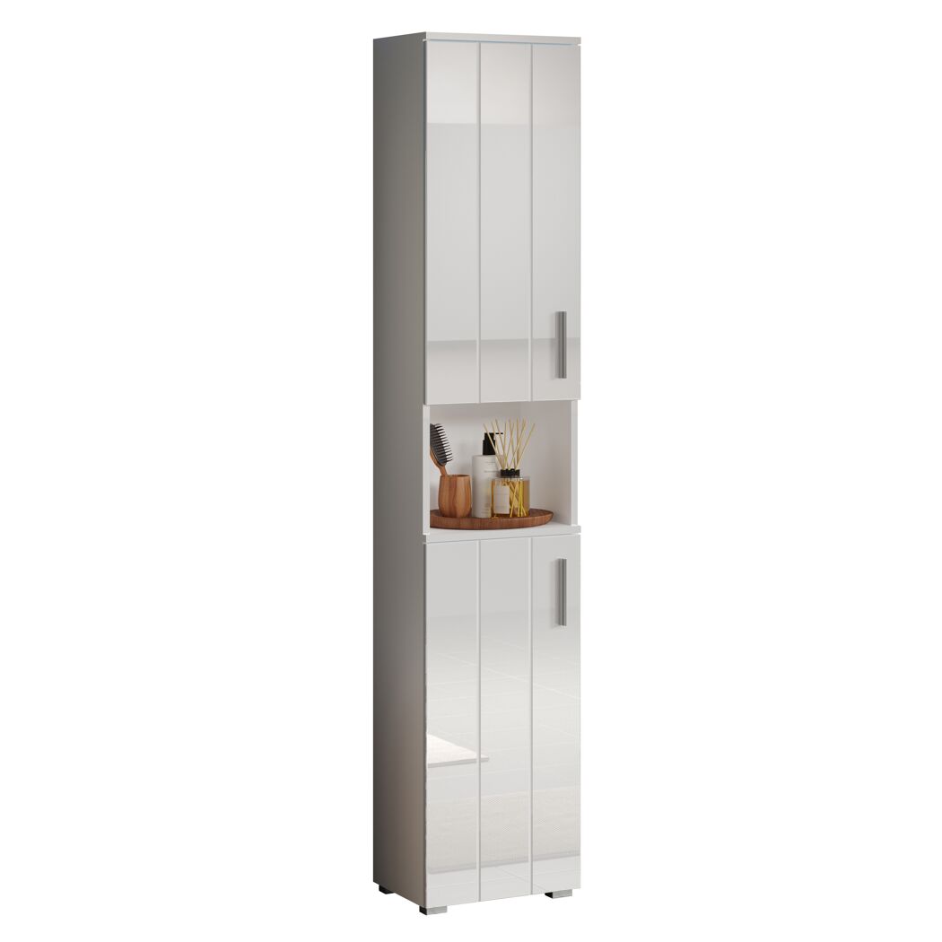 Hochschrank 'Wons' weiß Hochglanz 37 x 192 x 31 cm