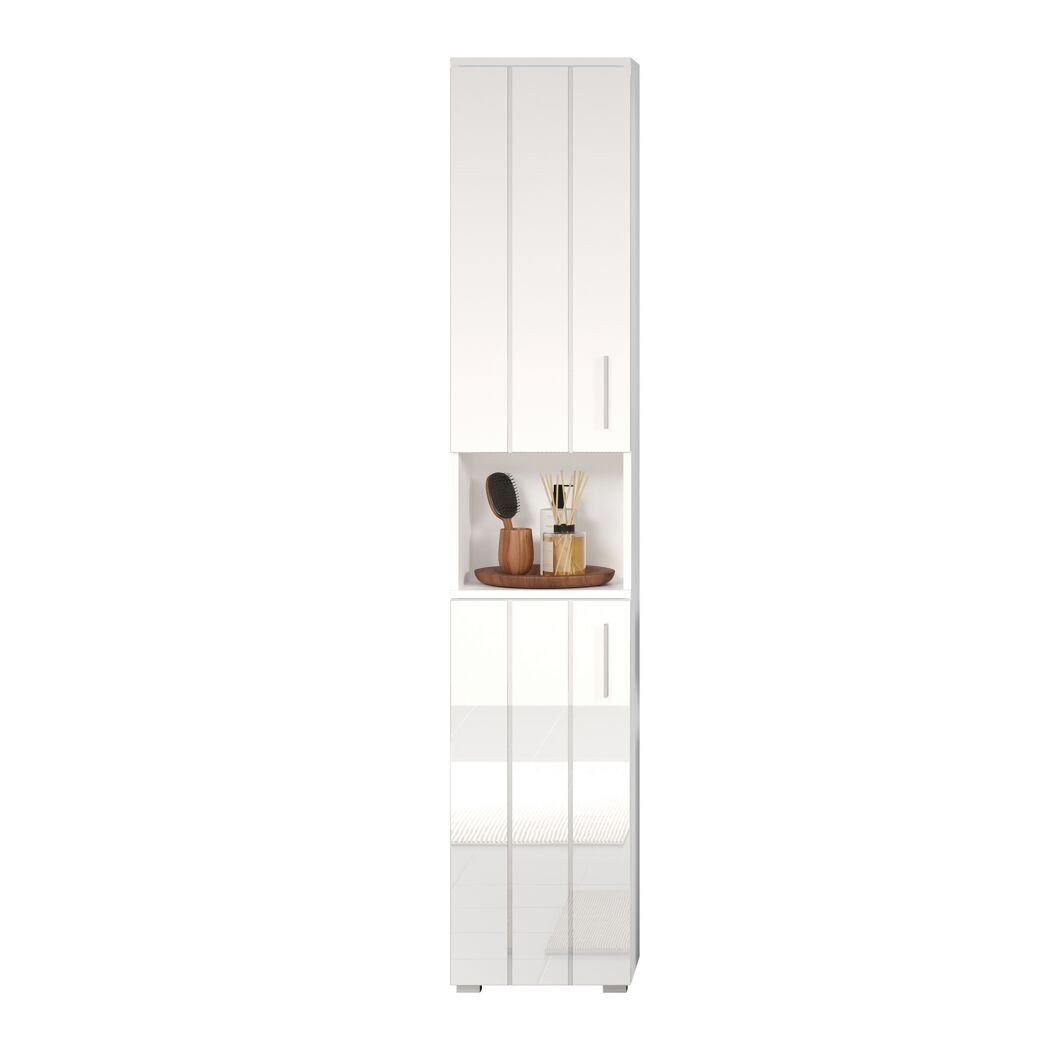 Hochschrank 'Wons' weiß Hochglanz 37 x 192 x 31 cm