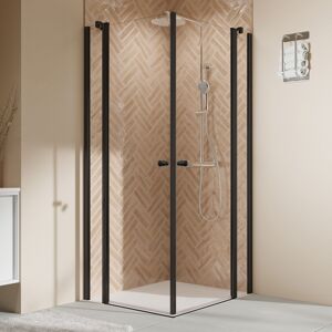 Duschkabine 'Elana 2.0' mit Eckeinstieg mattschwarz 90 x 90 x 200 cm