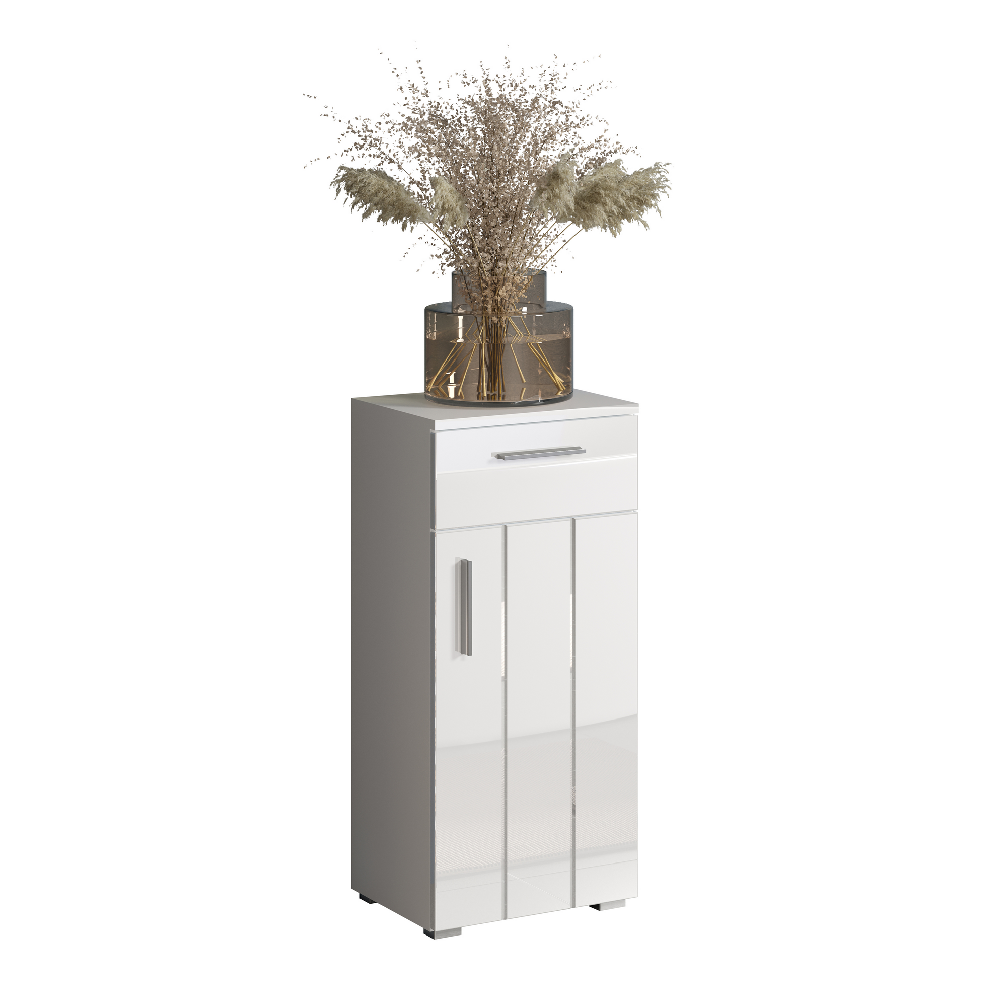 Standschrank 'Wons' weiß Hochglanz 37 x 83 x 31 cm