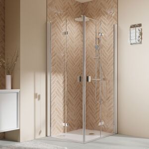 Duschkabine 'Elana 2.0' mit Eckeinstieg aluminiumfarben 100 x 100 x 200 cm