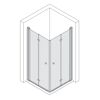 Duschkabine 'Elana 2.0' mit Eckeinstieg aluminiumfarben 100 x 100 x 200 cm