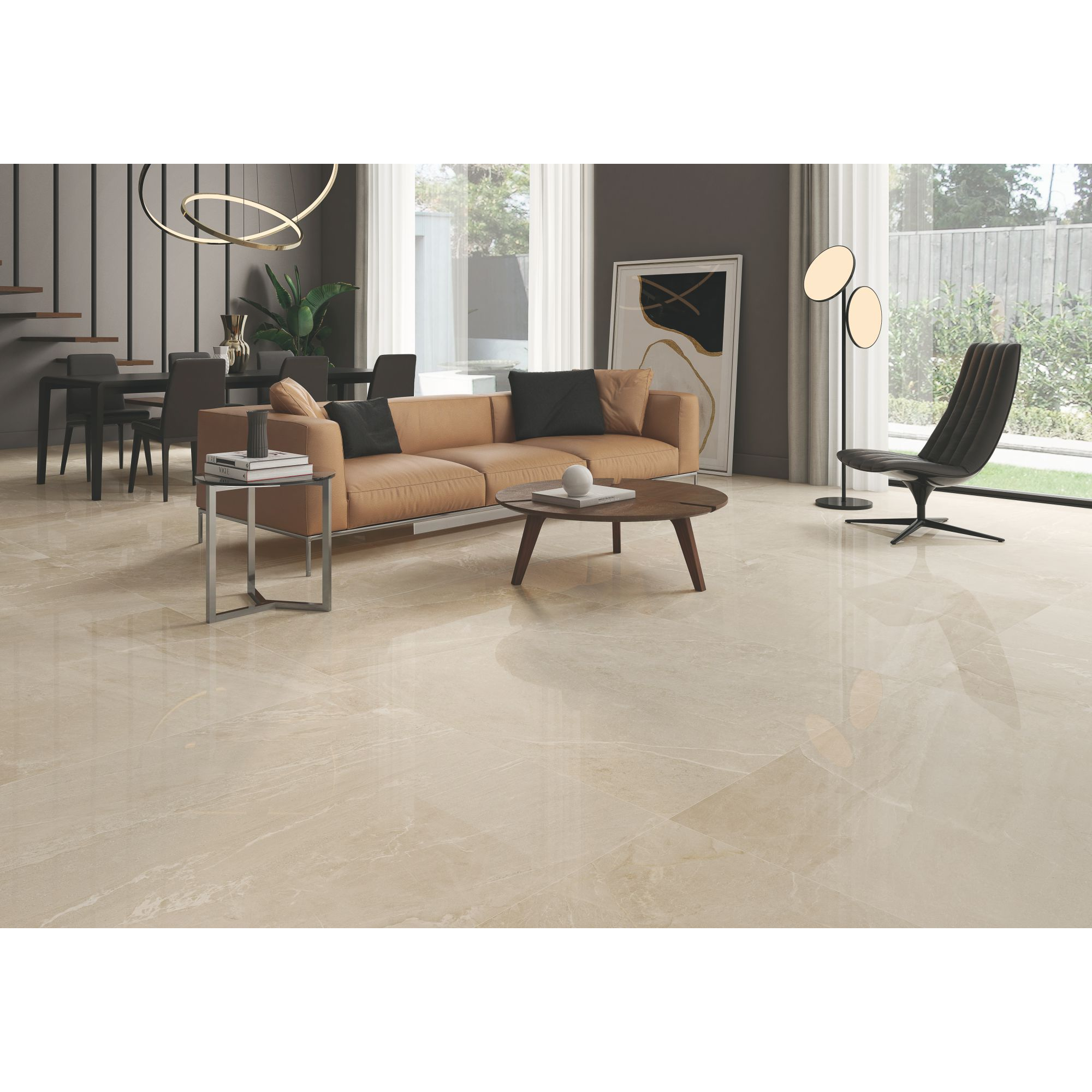 Bodenfliese 'Pietra Viva' Feinsteinzeug beige 100 x 100 x 0,95 cm