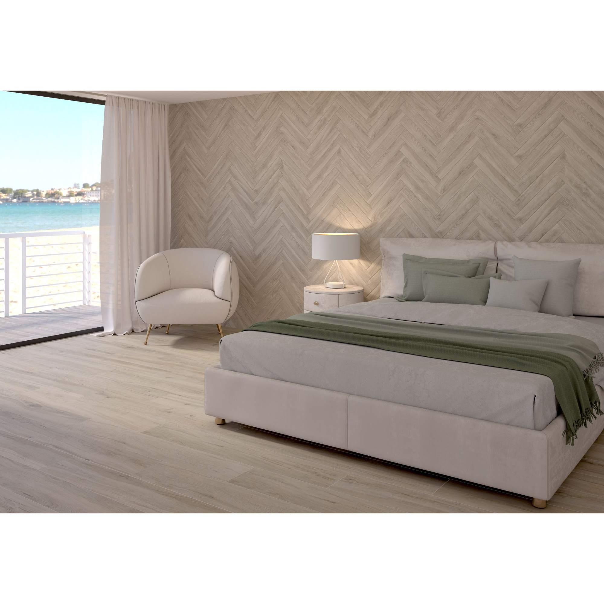 Bodenfliese 'Silva' Feinsteinzeug beige/grau 20 x 120 x 1 cm