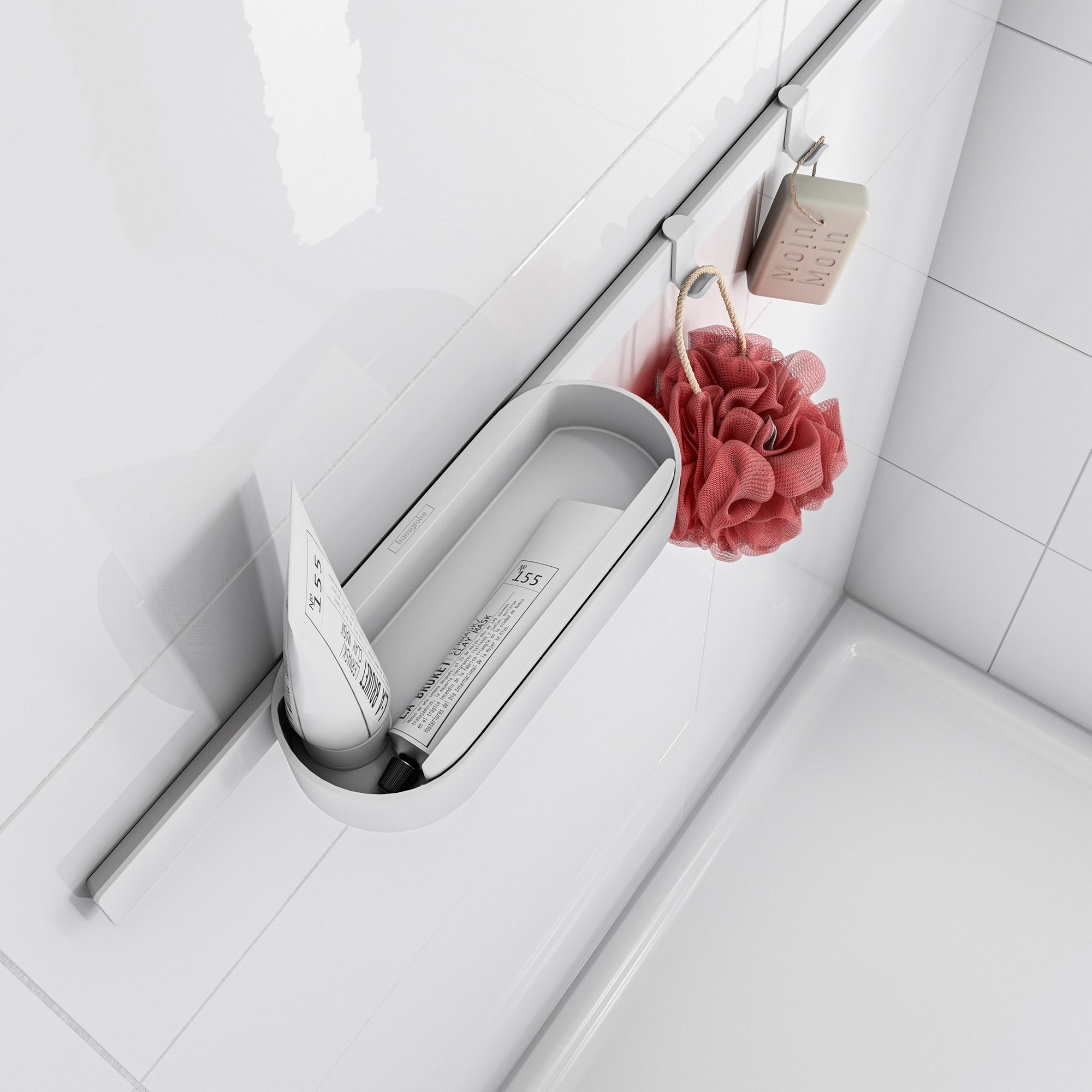 Duschset 'WallStoris' weiß matt 5-teilig