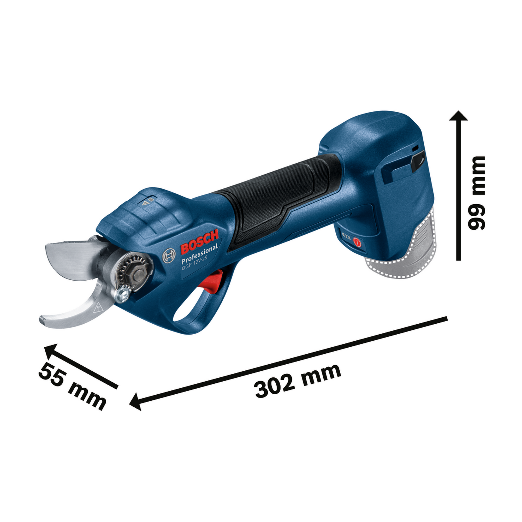 Akku-Gartenschere 'GGP 12V-25' ohne Akku und Ladegerät