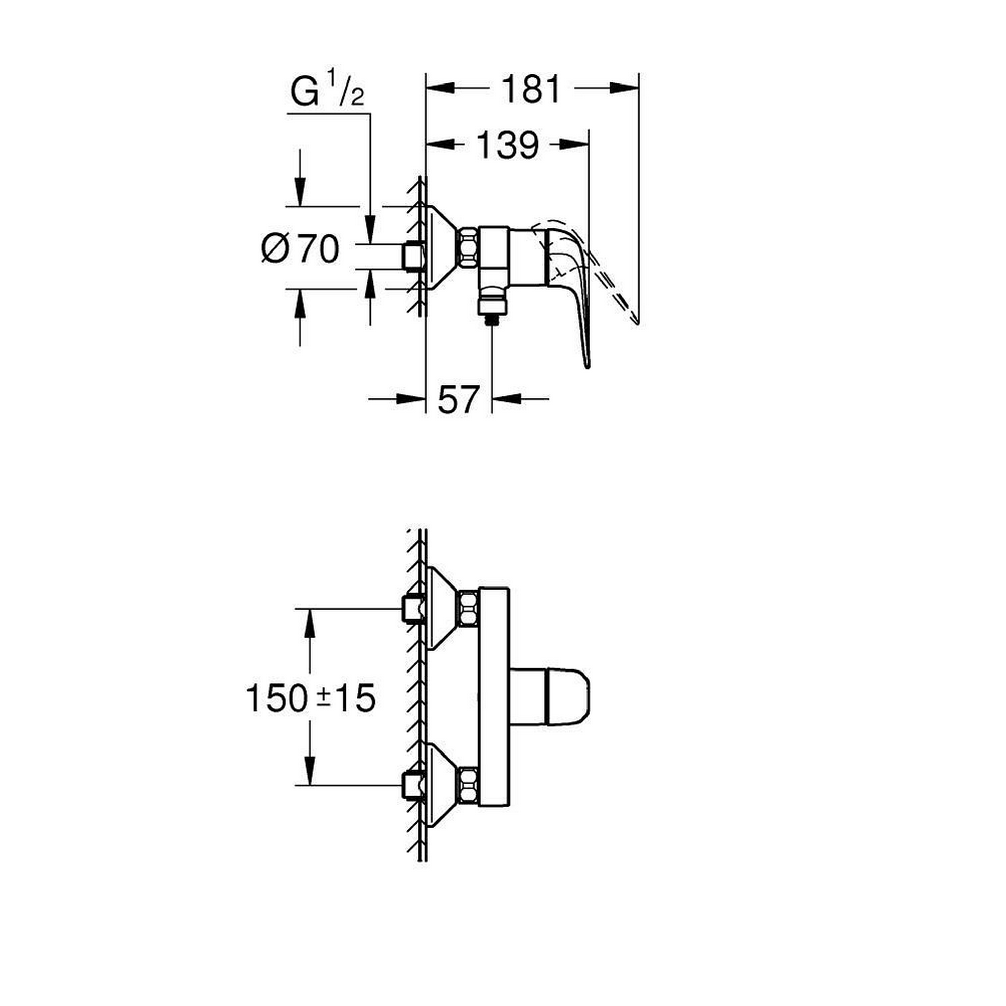 Einhand-Brausebatterie 'Swift' verchromt