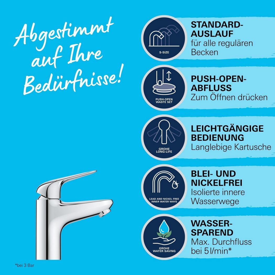 Einhand-Waschtischbatterie 'Swift' verchromt