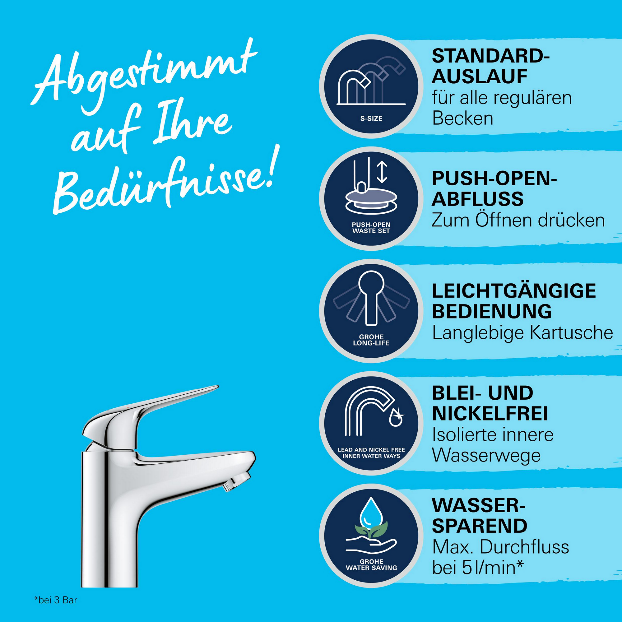 Einhand-Waschtischbatterie 'Swift' verchromt