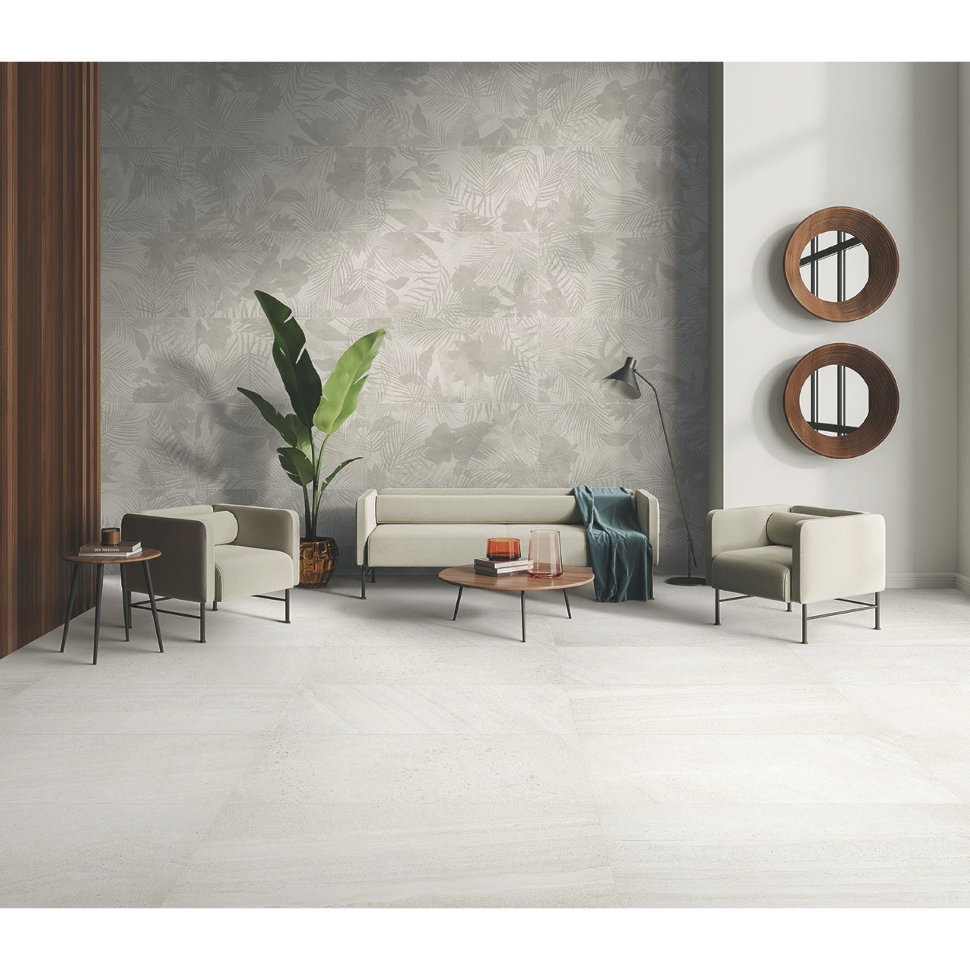 Bodenfliese 'Aloha' Feinsteinzeug hellgrau 60 x 120 x 0,95 cm