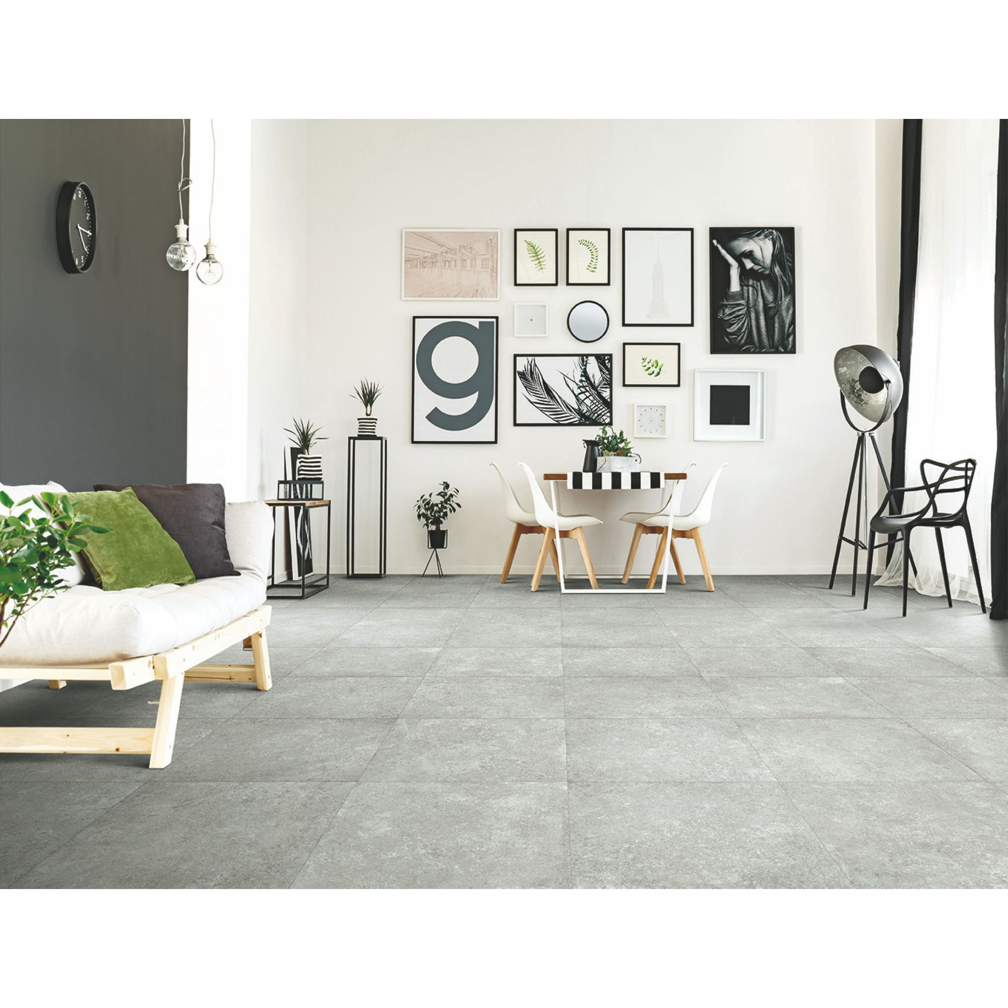 Bodenfliese 'Forma' Feinsteinzeug grau 60 x 60 x 0,95 cm