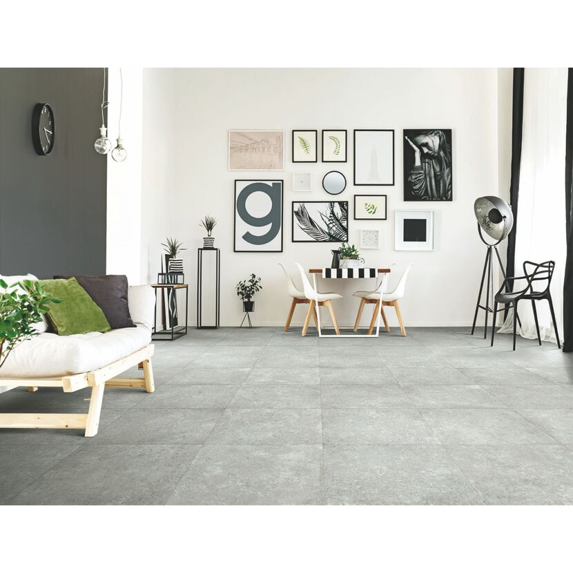 Bodenfliese 'Forma' Feinsteinzeug grau 60 x 60 x 0,95 cm