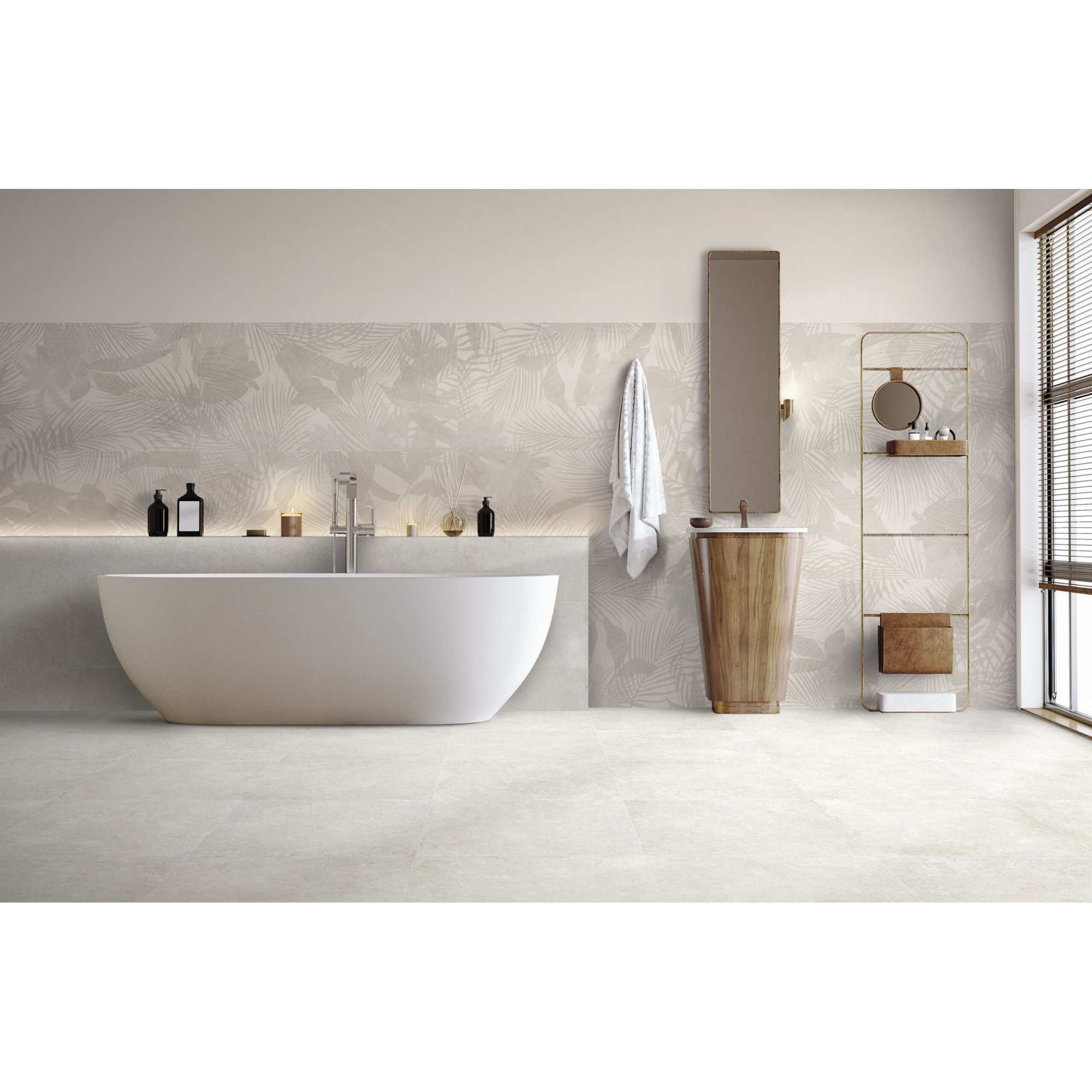Bodenfliese 'Forma' Feinsteinzeug hellbeige 60 x 60 x 0,95 cm