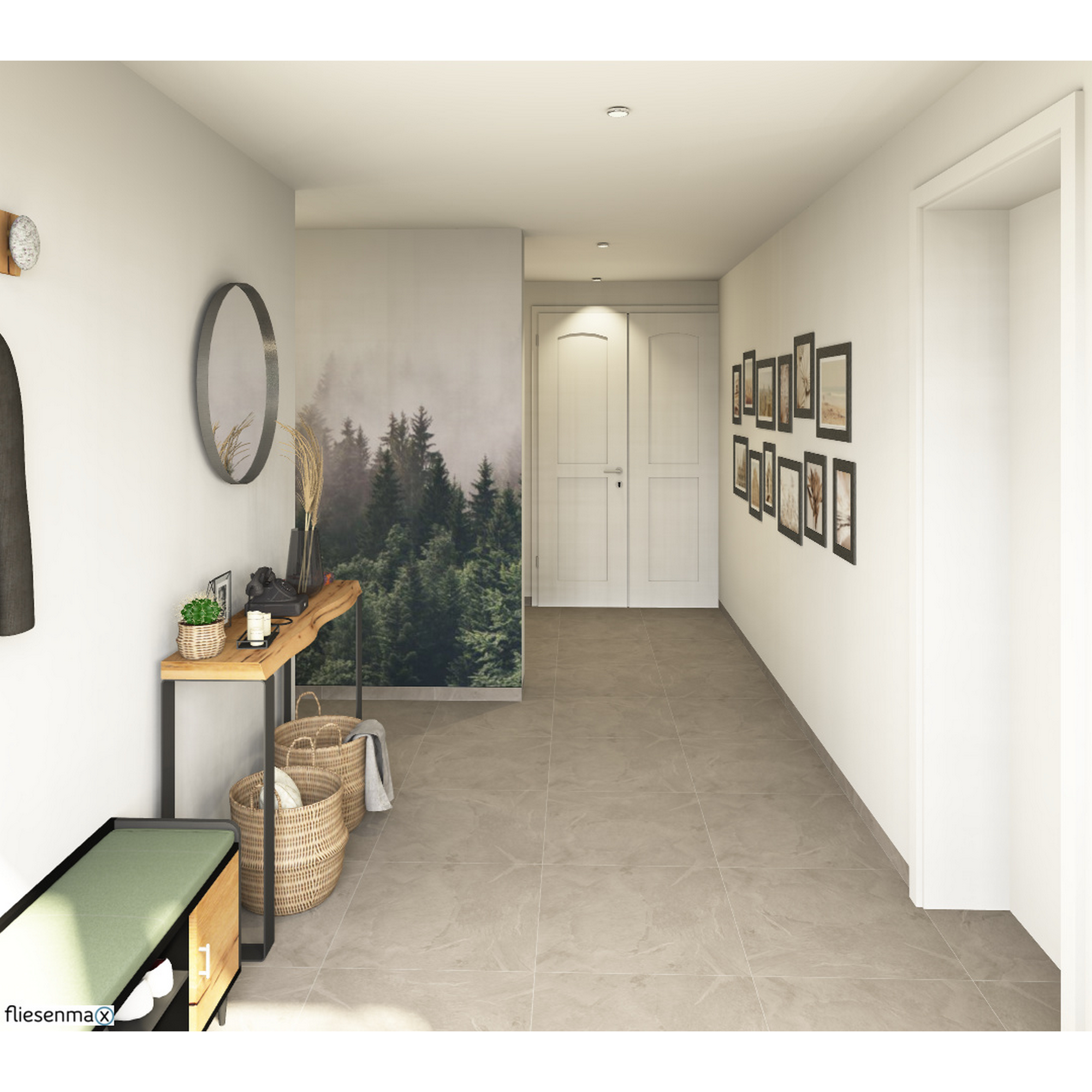 Bodenfliese 'Slate Lux' Feinsteinzeug dunkelgrau 60 x 60 x 0,95 cm